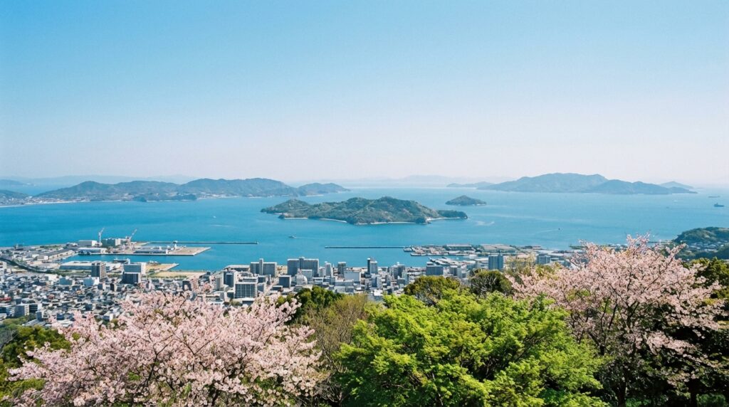 屋島山上からの瀬戸内海パノラマ(AI生成イメージ)